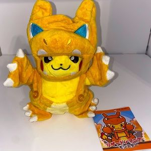 Pikachu as Charizard Plush! NWT! 8/9inch tall